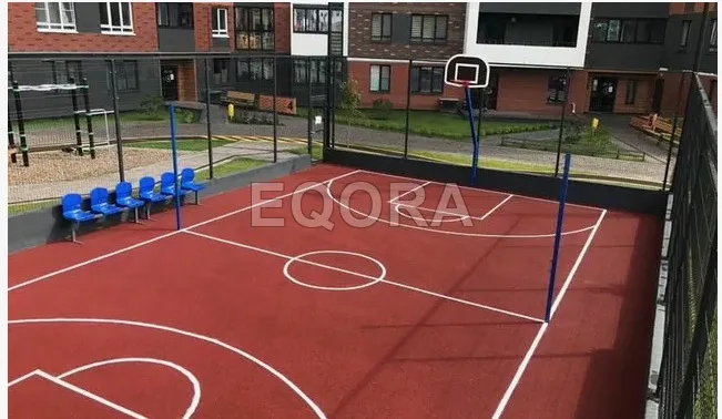 Бесшовное покрытие из резиновой крошки для баскетбольной площадки в Долгопрудном